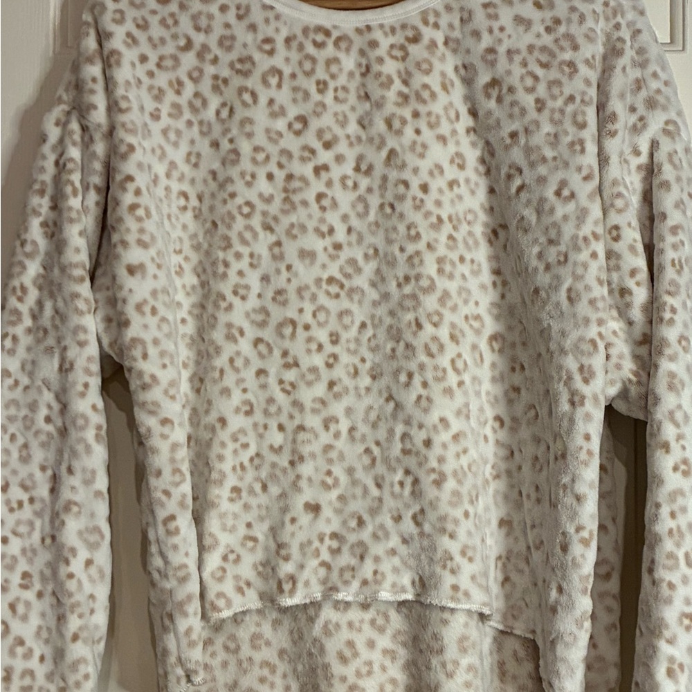 Z Supply Cream and Tan Animal Print Sweatshirt - Picture 2 of 7